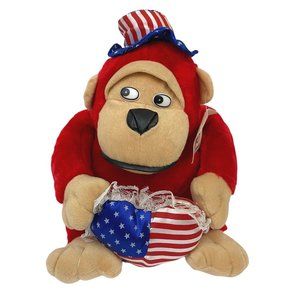 Plush Appeal Red Gorilla Ape Americana Patriotic Plush